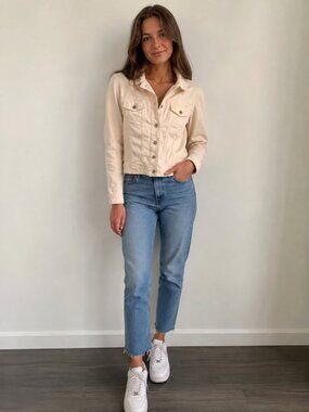 CLEO WOMENS GIRLS DENIM JACKET  (XS)